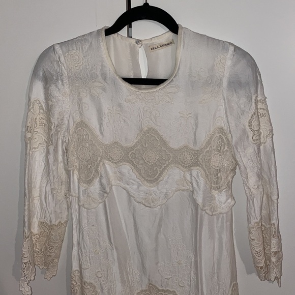 ❤️ Ulla Johnson embroidered silk dress ivory - Picture 3 of 8